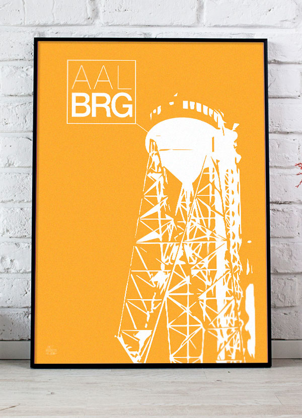 Aalborg-plakat Med Aalborg Tårnet  Stor  21   29    A4     199 -