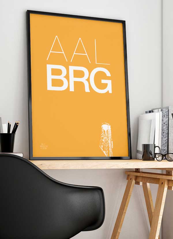 Aalborg-plakat Med Aalborg Tårnet 21   29    A4     199 -