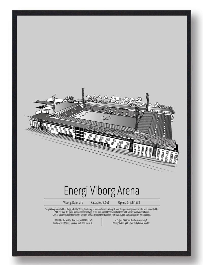 Energi Viborg Arena Plakat - 50x70 cm Grå