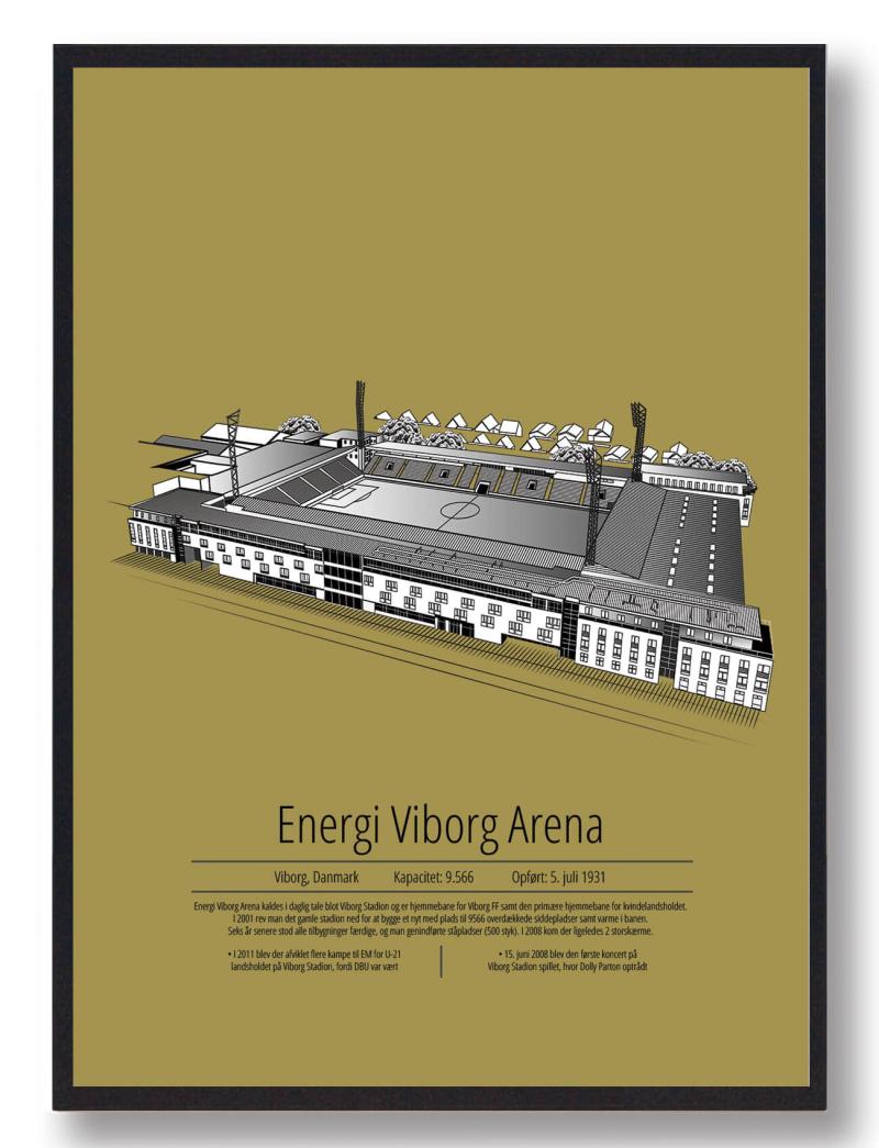 Energi Viborg Arena Plakat - Gul 50x70cm B2