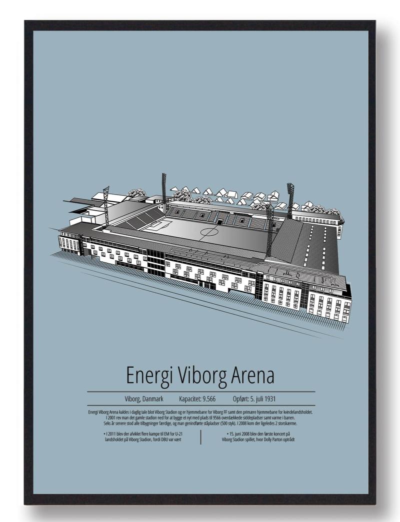Energi Viborg Arena Plakat - Lyseblå 50x70cm