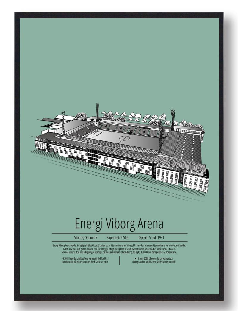 Energi Viborg Arena Plakat Mintgrøn 50x70cm