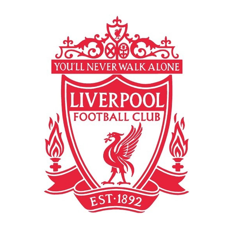 Liverpool Wallsticker  Stort Liverpool Logo Som Fodbold Wallsticker  Rød