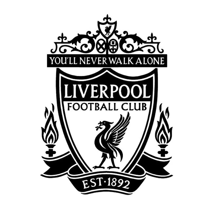 Liverpool Wallsticker  Stort Liverpool Logo Som Fodbold Wallsticker  Sort
