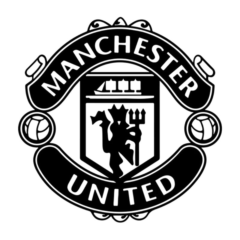 Manchester United Wallsticker  Stort Manchester United Logo  Sort