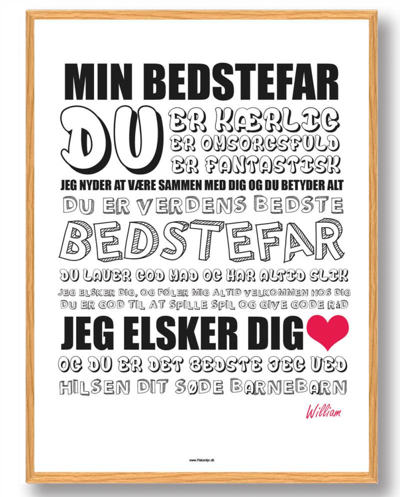 Plakat til Min Bedstefar - 30x40 cm
