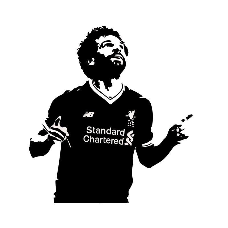 Mohamed Salah Scoring  Flot Fodbold Wallsticker  62x57cm