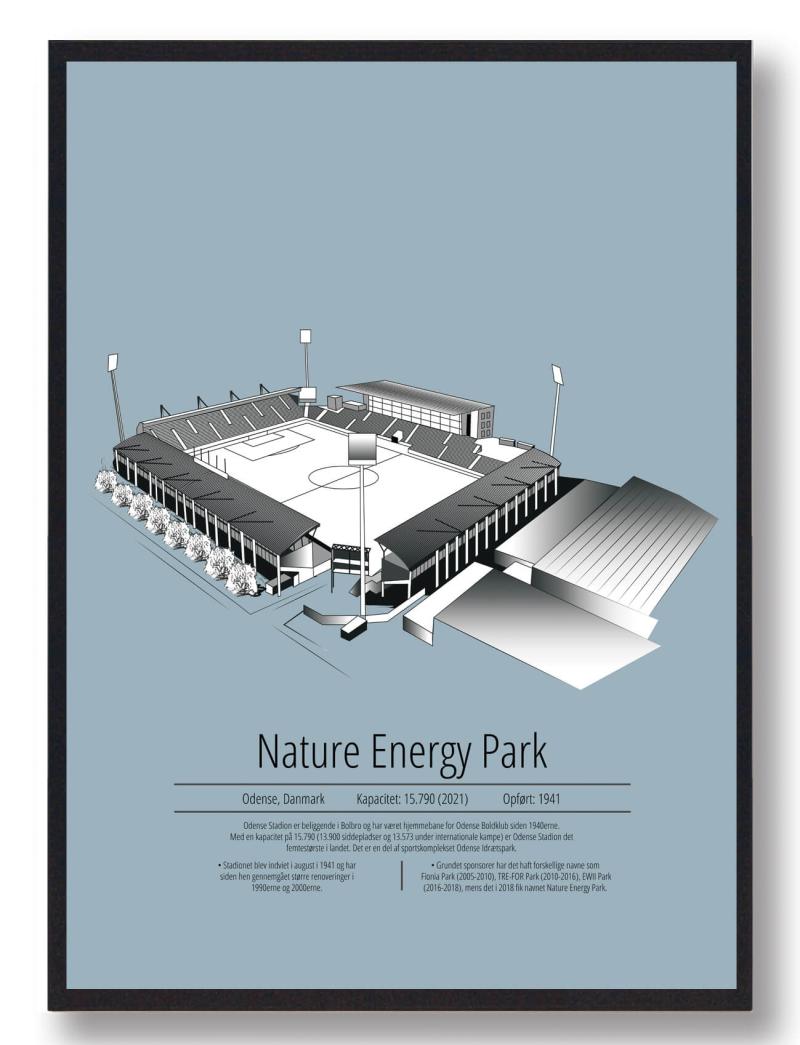 Natur Energi Park - Lyseblå 50x70cm B2