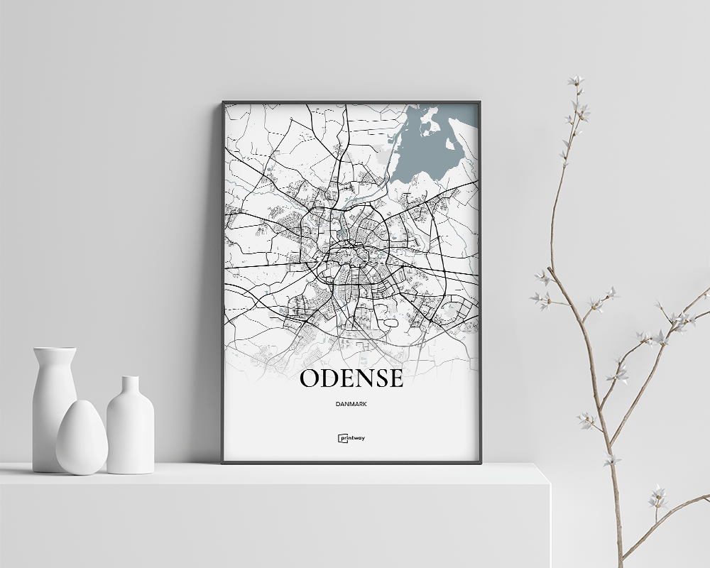 Odense Plakaten Fuldt Kort Hvid 30 42    A3