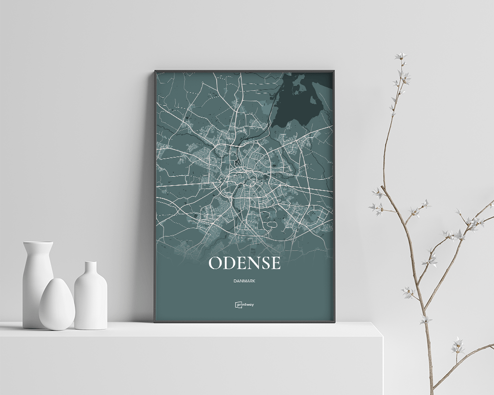 Odense Plakaten Fuldt Kort Skovgrøn 60 84    A1