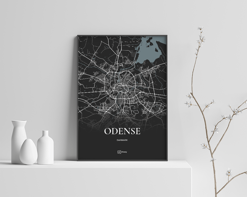 Odense Plakaten Fuldt Kort Sort 21 30    A4
