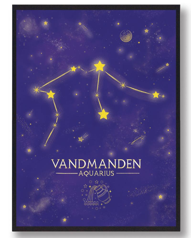 Vandmanden Stjernebillede Lilla 50x70 cm