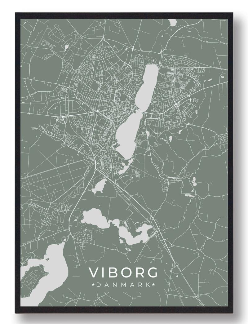 Viborg Plakat Grøn  Størrelse:   21x29 7cm  A4