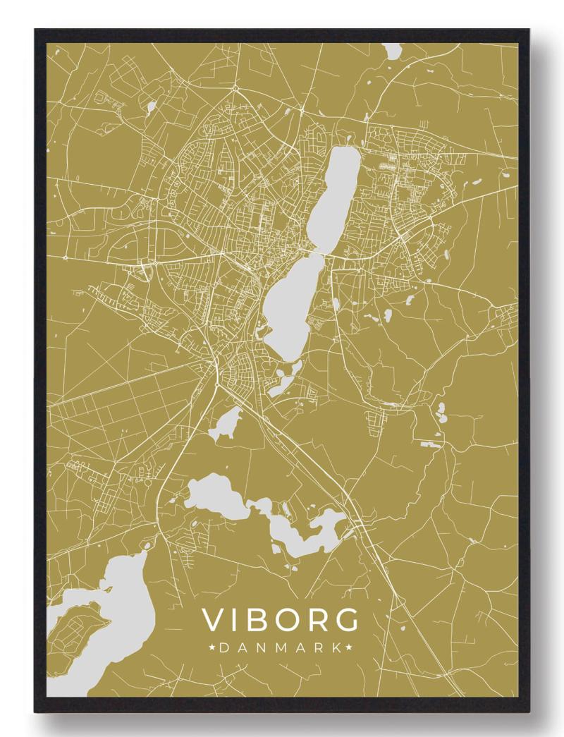 Viborg Plakat Gul  Størrelse:   21x29 7cm  A4