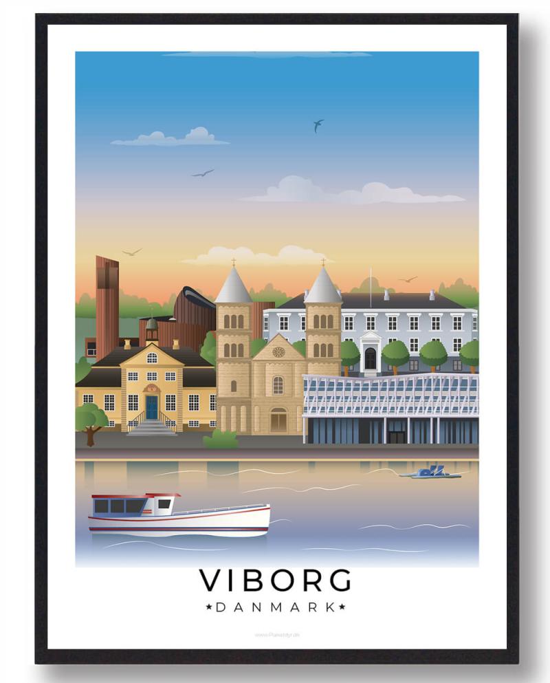 Viborg Plakat med Hvid Kant - A4 Størrelse