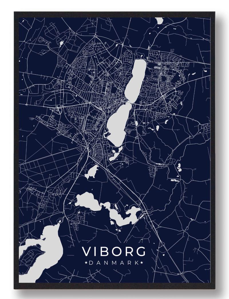 Viborg Plakat Mørkeblå A4 21x29,7 cm