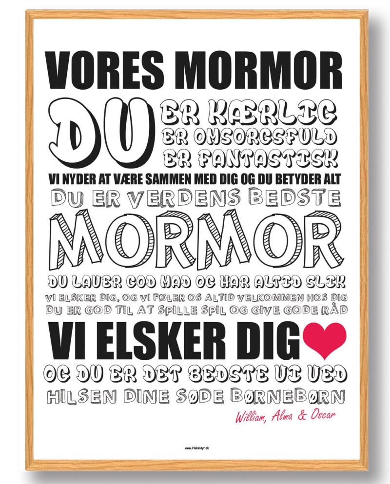 Mormor Plakat - 30x40cm